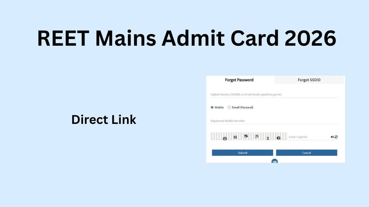 REET Mains Admit Card 2026